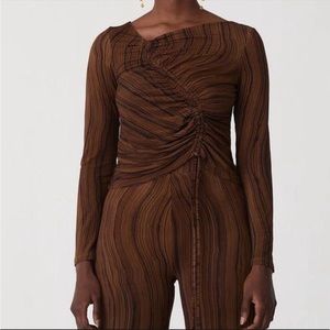 Paloma Wool Zadia Top Wood Grain Print Rare